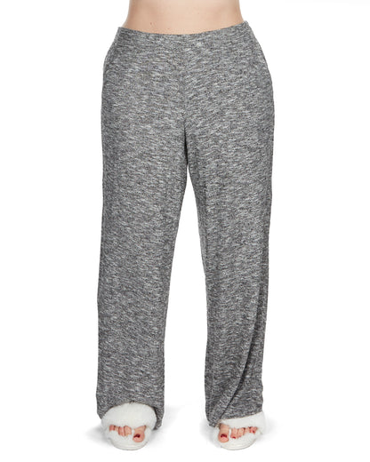 Women's Hacci Wide Leg Soft Lightweight Lounge Pants : Color: Black