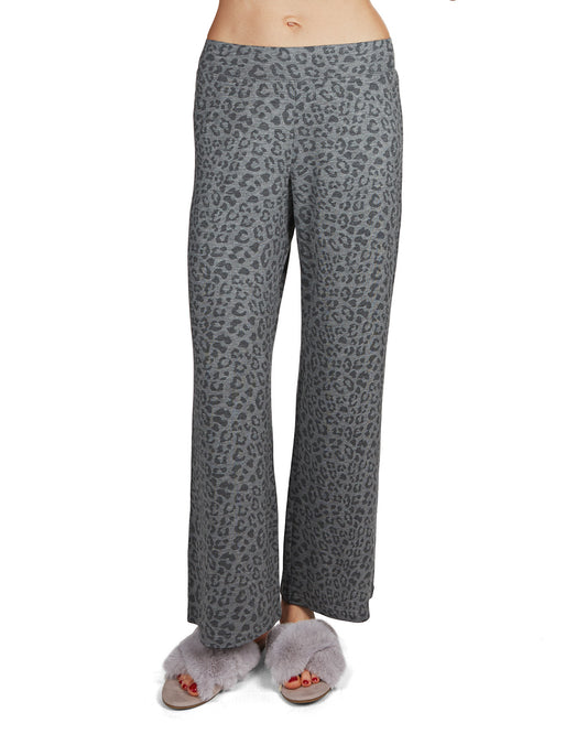 Women's French Terry Cloth Leopard Print Lounge Pants : Color: Gray Heather