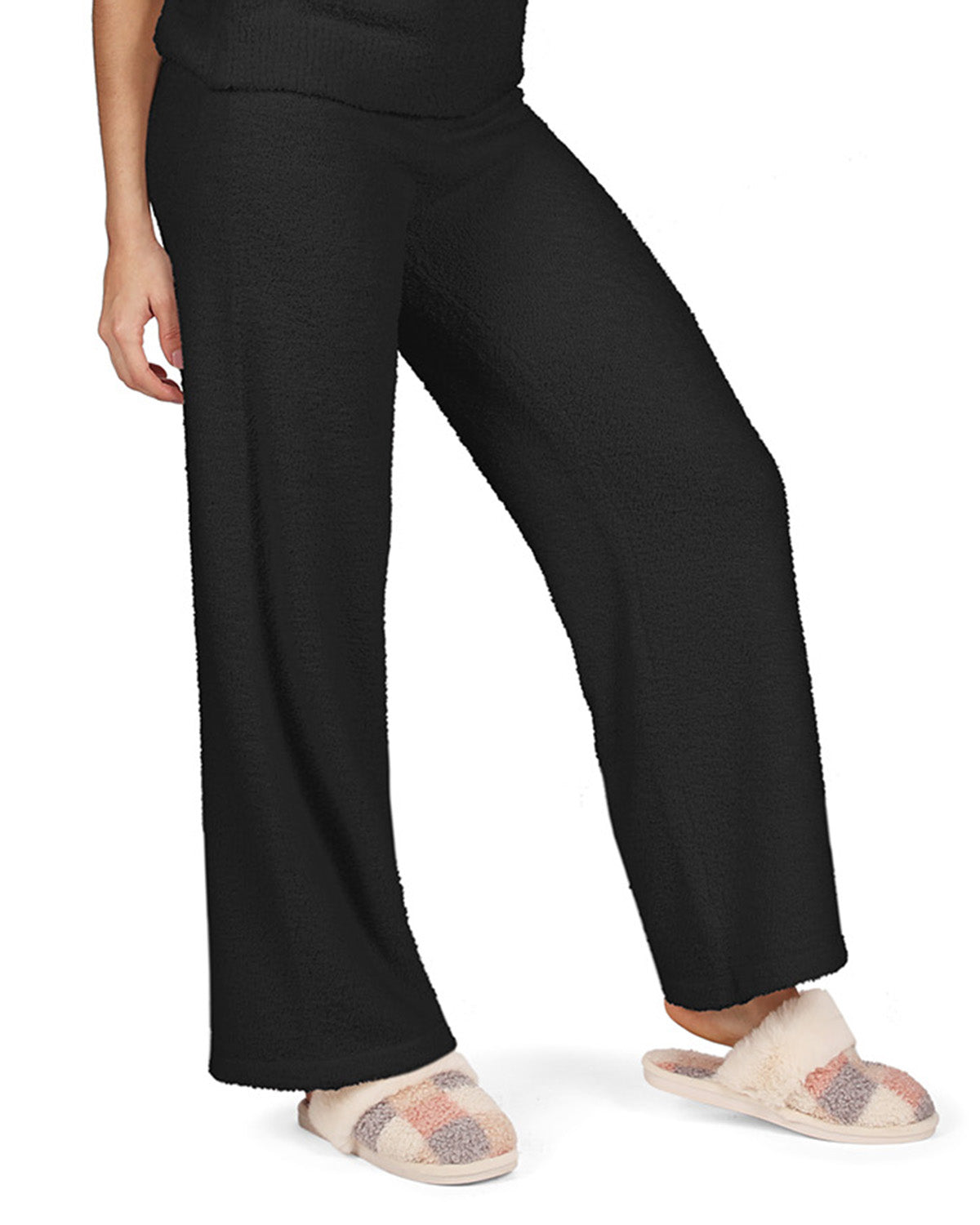 Women's Cozy Knit Ultra-Soft Solid Lounge Pants : Color: Black