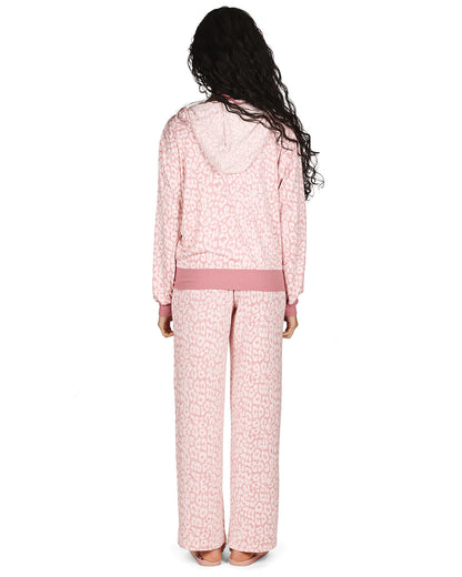 Women's Soft and Cozy Allover Leopard Print Lounge Pants : Color: Pink
