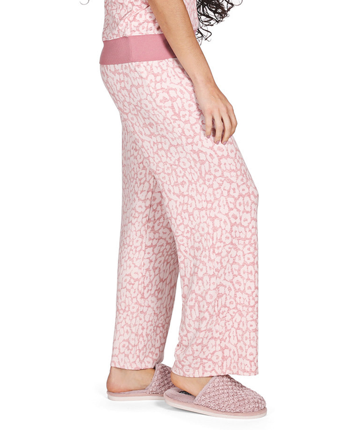 Women's Soft and Cozy Allover Leopard Print Lounge Pants : Color: Pink