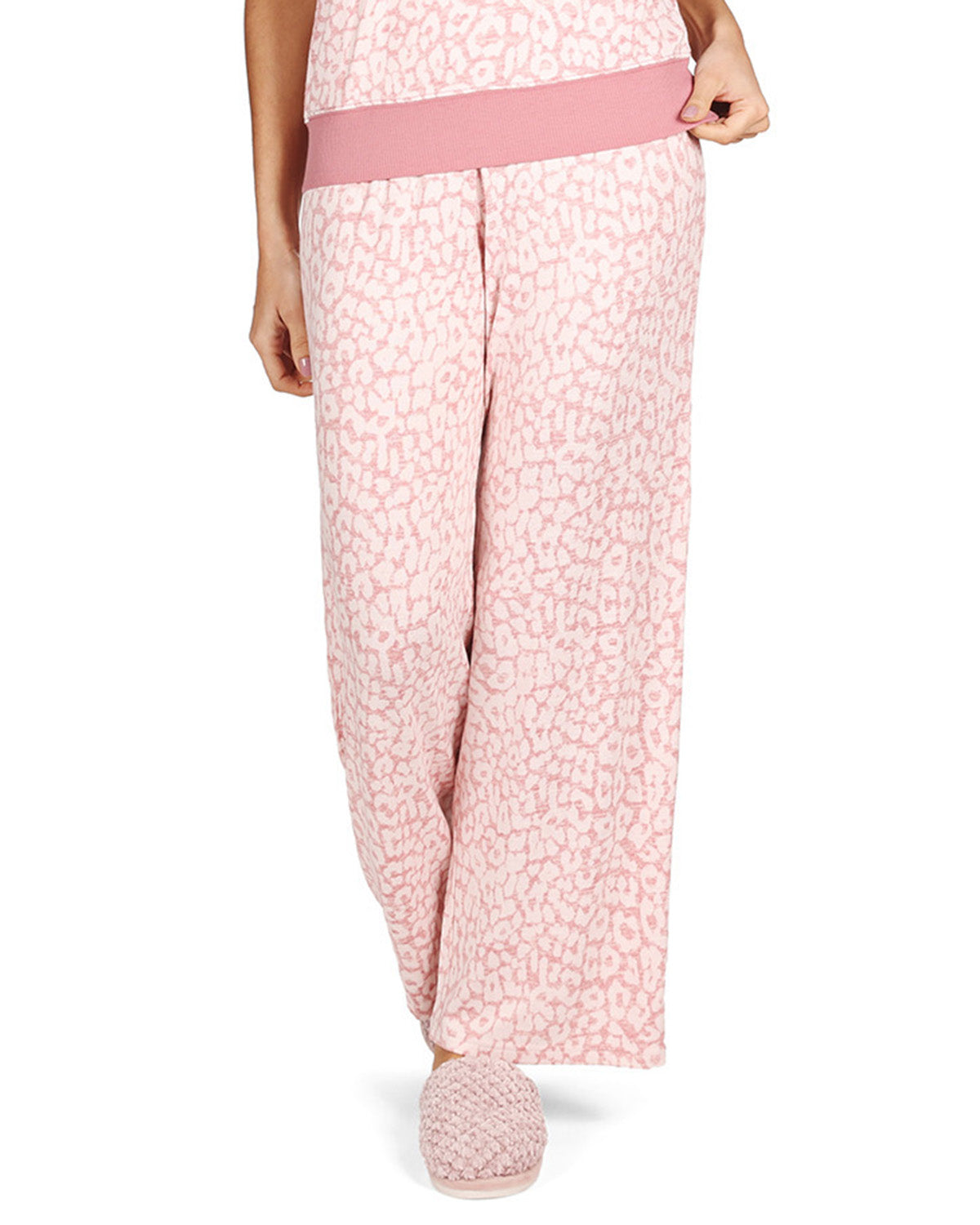 Women's Soft and Cozy Allover Leopard Print Lounge Pants : Color: Pink