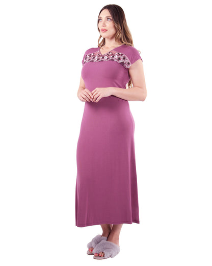 Women's Enchanted Romance Floral Accent Embroidered Nightgown : Color: Tulipwood
