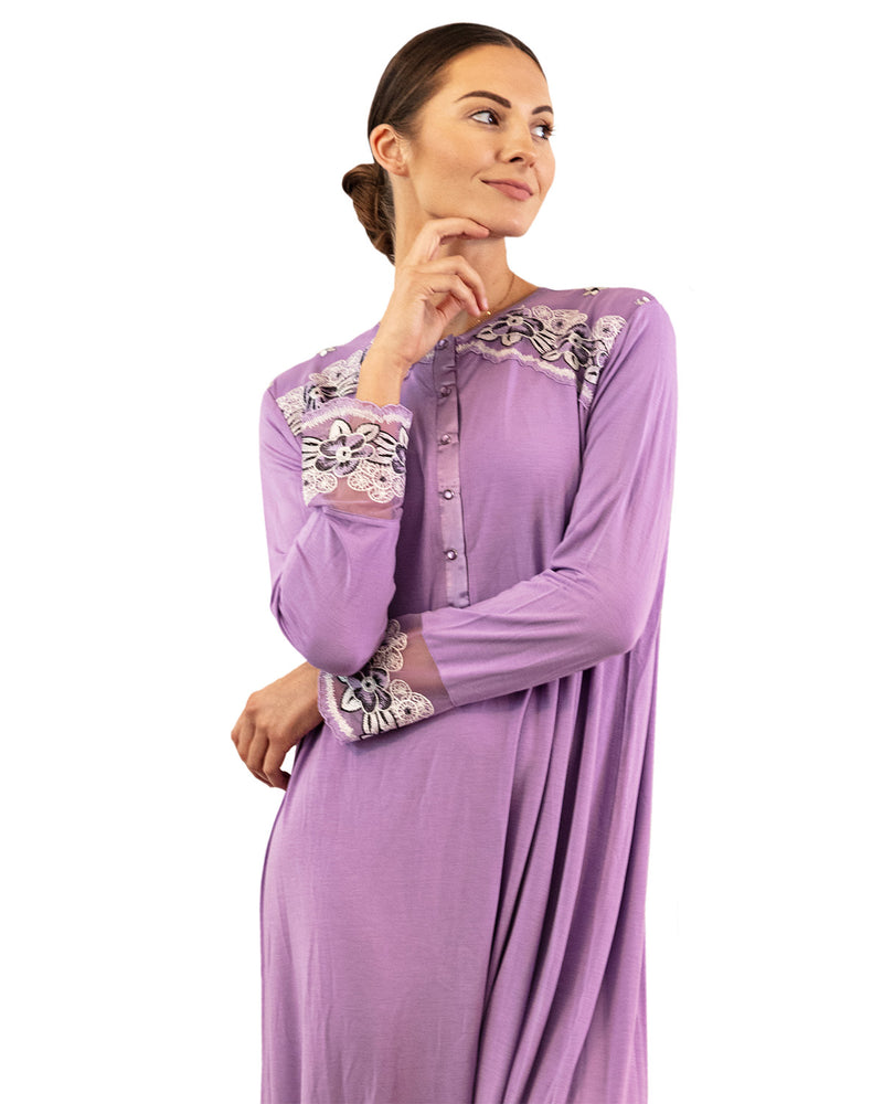Women's Premium Cotton Zic-Zac Printed Night Gown – Designer mart