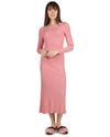 Women's Luxe Ribbed Bamboo Blend Full-Length Nightgown : Color: Dusty Rose