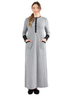 Women's Iris Cotton Blend Contrast Full-Length Gown : Color: Gray Heather