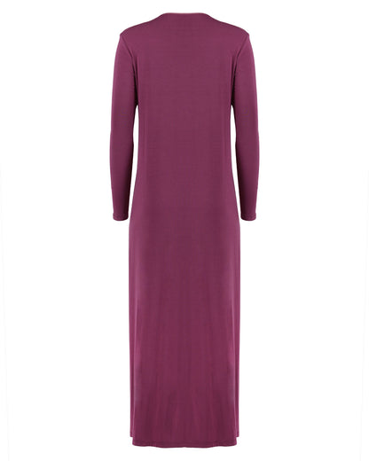 Women's Floral Embroidered Full-Length Shoulder Gown : Color: Tulipwood