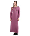 Women's Floral Embroidered Full-Length Shoulder Gown : Color: Tulipwood