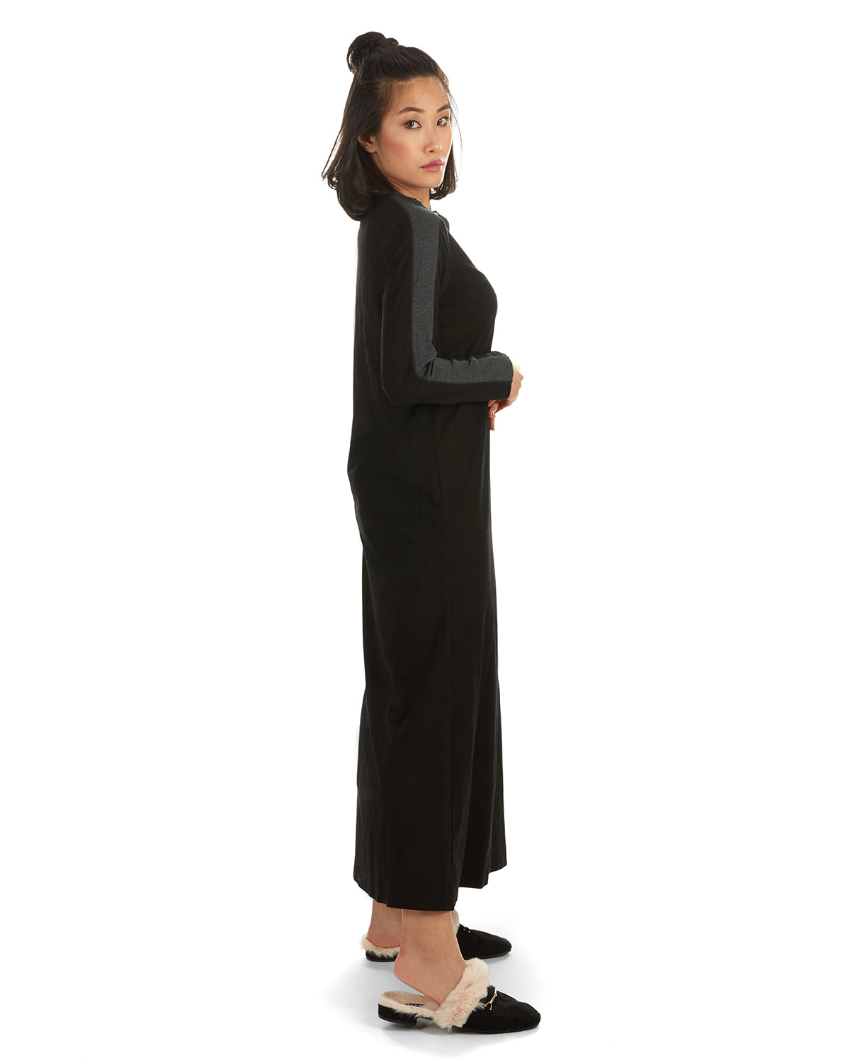 Memoi Women's Modest Long Placket Ankle-Length Cotton Blend Gown - Womens - Female (2x, Med Gray Heather) Memoi Women's Modest Long Placket Ankle-Length Cotton Blend Gown - Womens - Female (2x, Med Gray Heather)