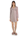 Women's Colorblock Modal Button-Down Nightshirt : Color: Blush-Taupe Heather