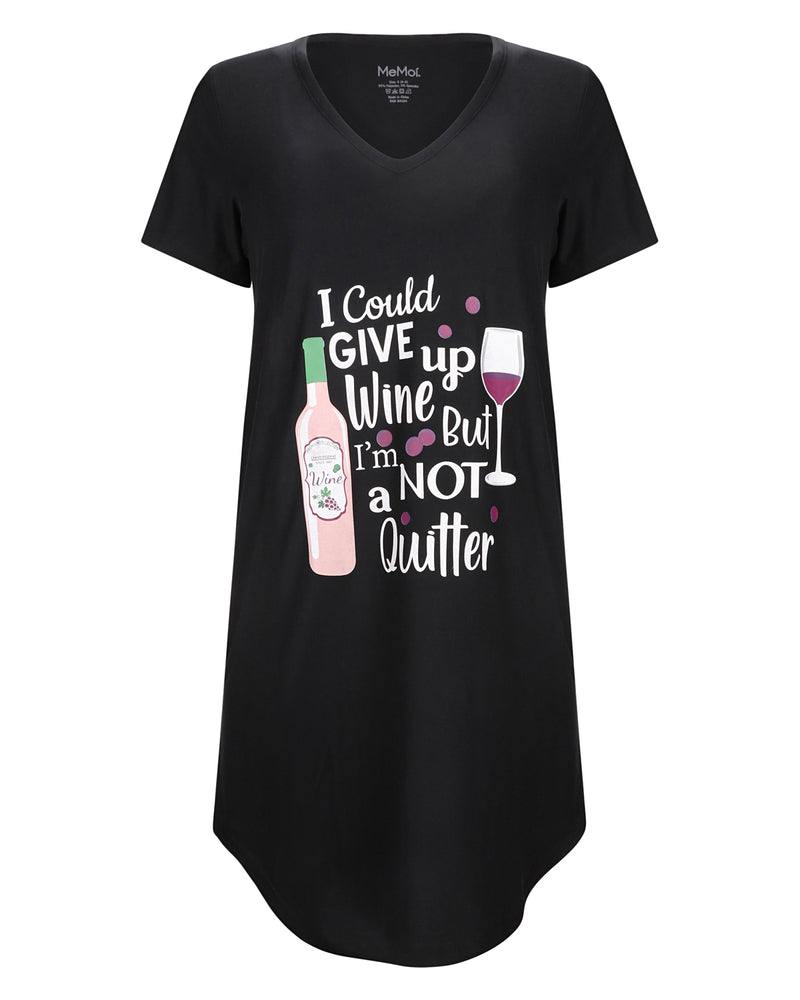 Women's I Could Give Up Wine But I'm Not A Quitter V-Neck Sleepshirt