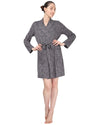 Women's Shawl Collar Long Sleeve Robe with Front Pockets : Color: Animal Print