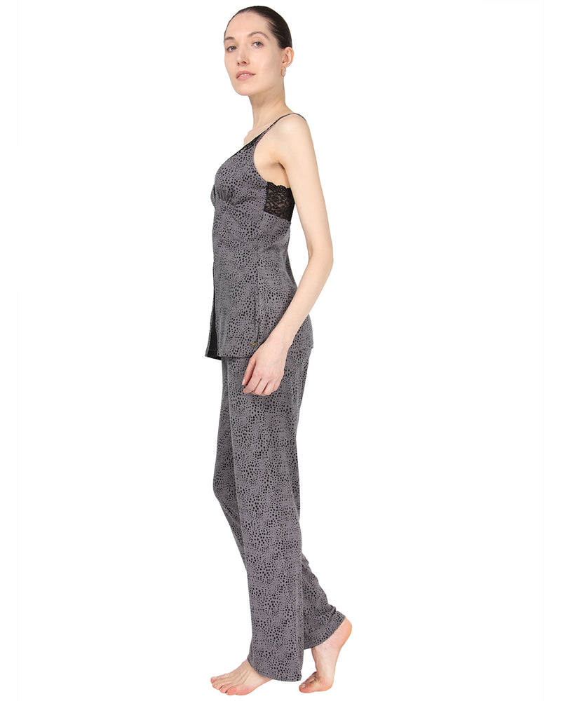 MeMoi Collection Lace Trim Cami Pajama Set