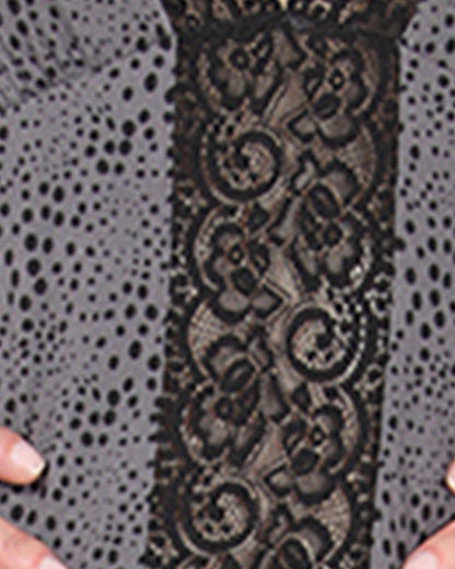 Women's Lace Trim Animal Print Lightweight Cami Pajama Set : Color: Animal Print