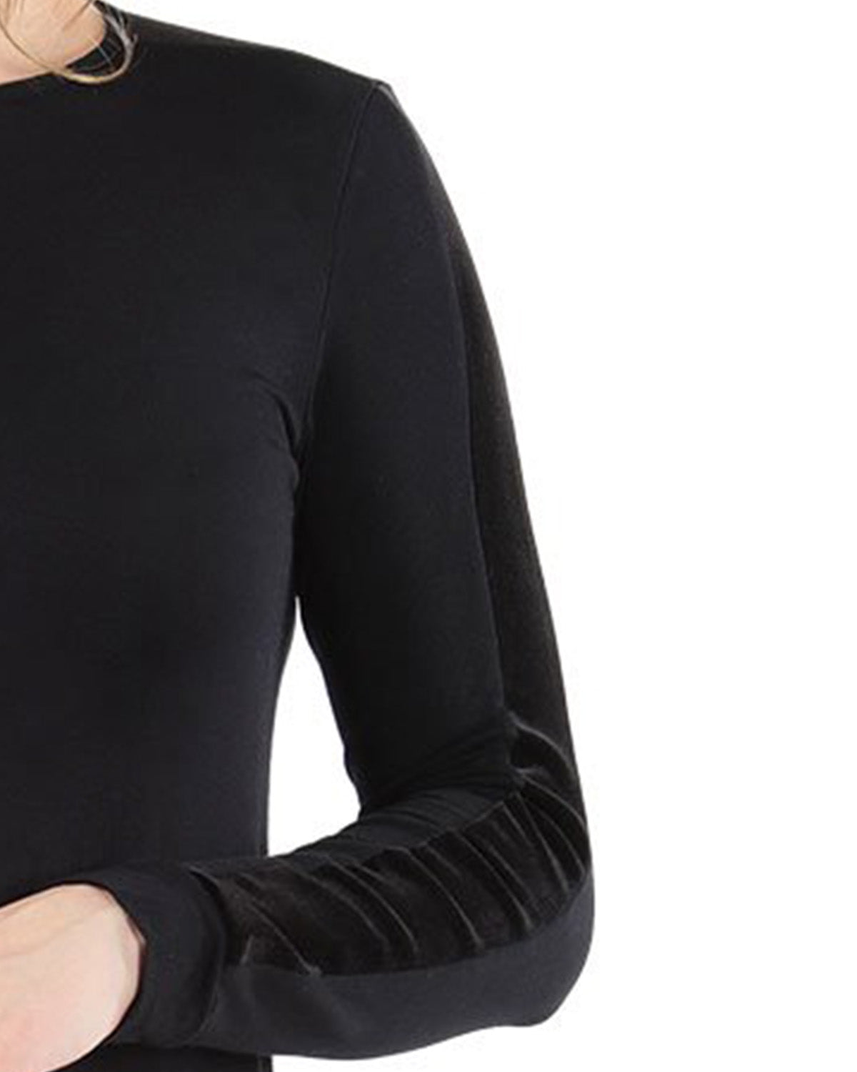 Women's Velvet Racing Stripe Trim Long Sleeve Pajama Set : Color: Black