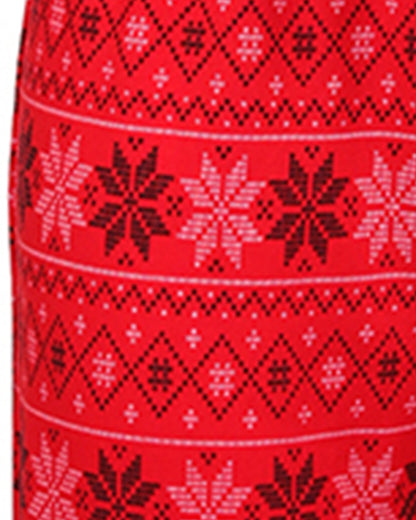 Women's Santa Don't Judge Me Snowflake Love Two-Piece PJ Set : Color: Red