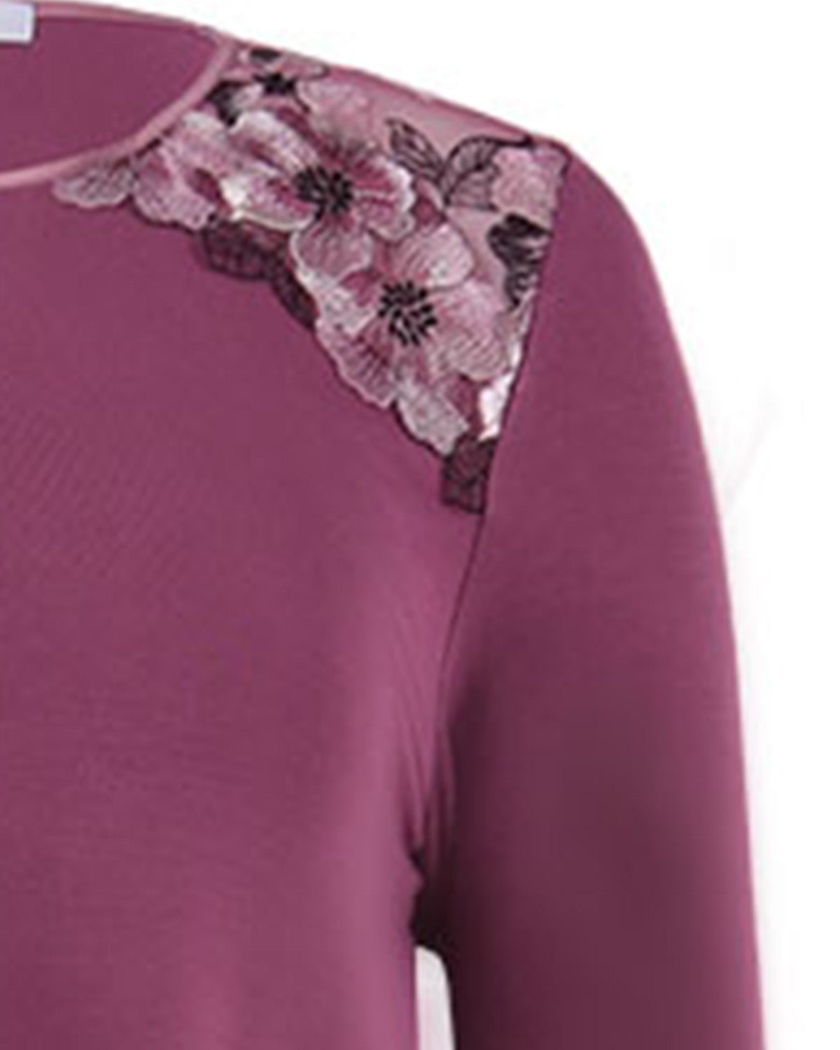 Women's Enchanted Romance Floral Embroidered Pajama Set : Color: Tulipwood