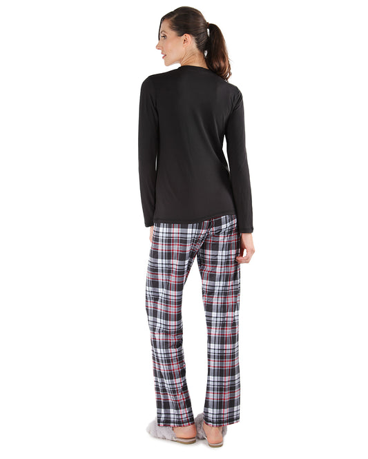 Women's 2 Piece Dear Santa Nice-ish Christmas Two- Piece PJ Set : Color: Black