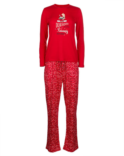 Women's It's A Long Story Two-Piece Christmas PJ Set : Color: Red