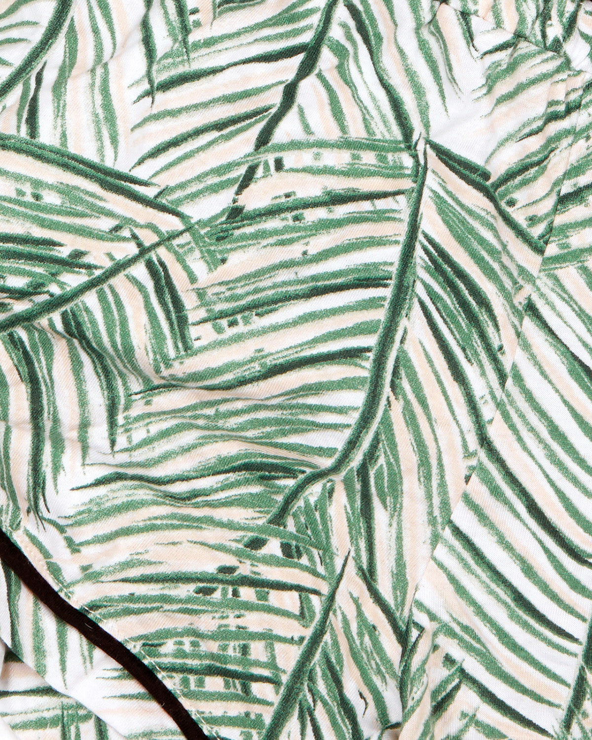 Women's Palm Play Notch Collar Cotton Blend Pajama Set : Color: Green