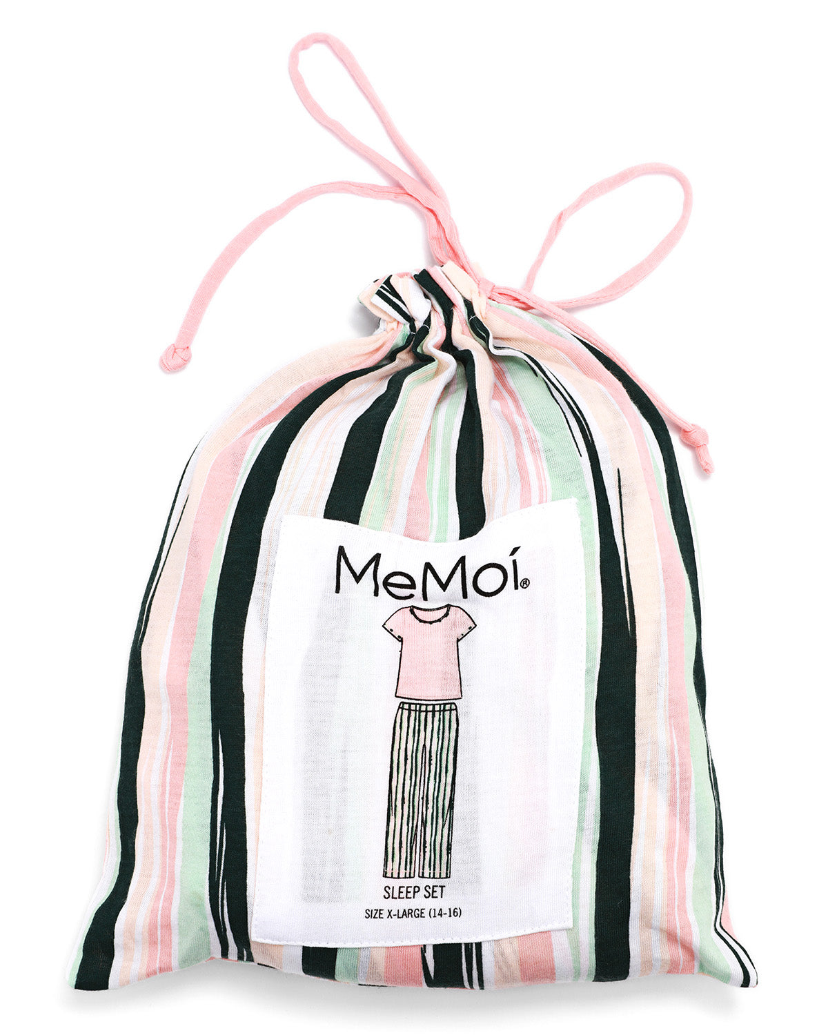 Women's Get Tropical T-Shirt and Striped Pants Pajama Set : Color: Pink