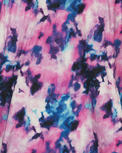 Women's Stardust Tie Dye Notch Collar Cotton Blend Pajama Set : Color: Multi