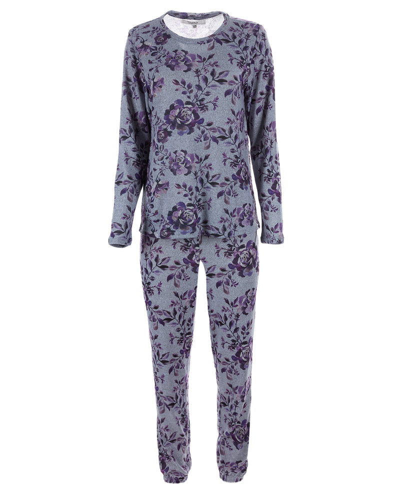 MeMoi Collection Purple Blossom 2 Piece Pajama Set