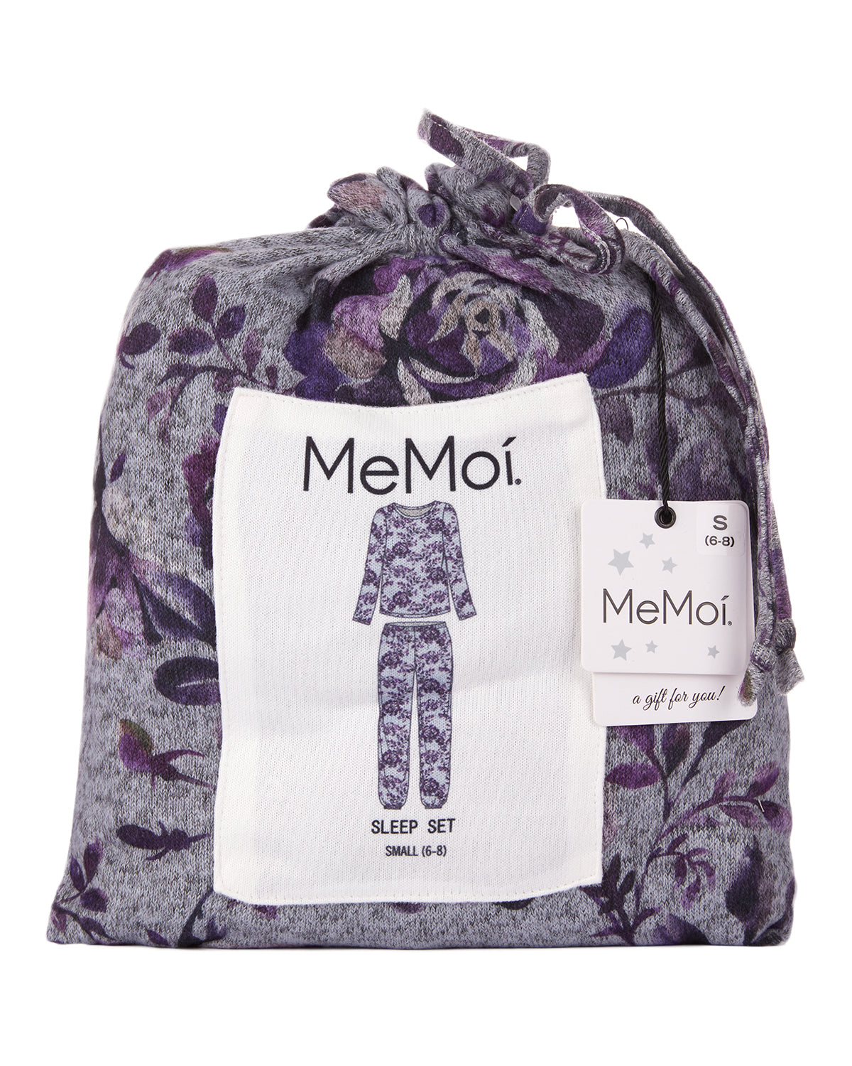 Women's 2 Piece Purple Blossom Long Sleeve and Tapered Pant Pajama Set : Color: Purple