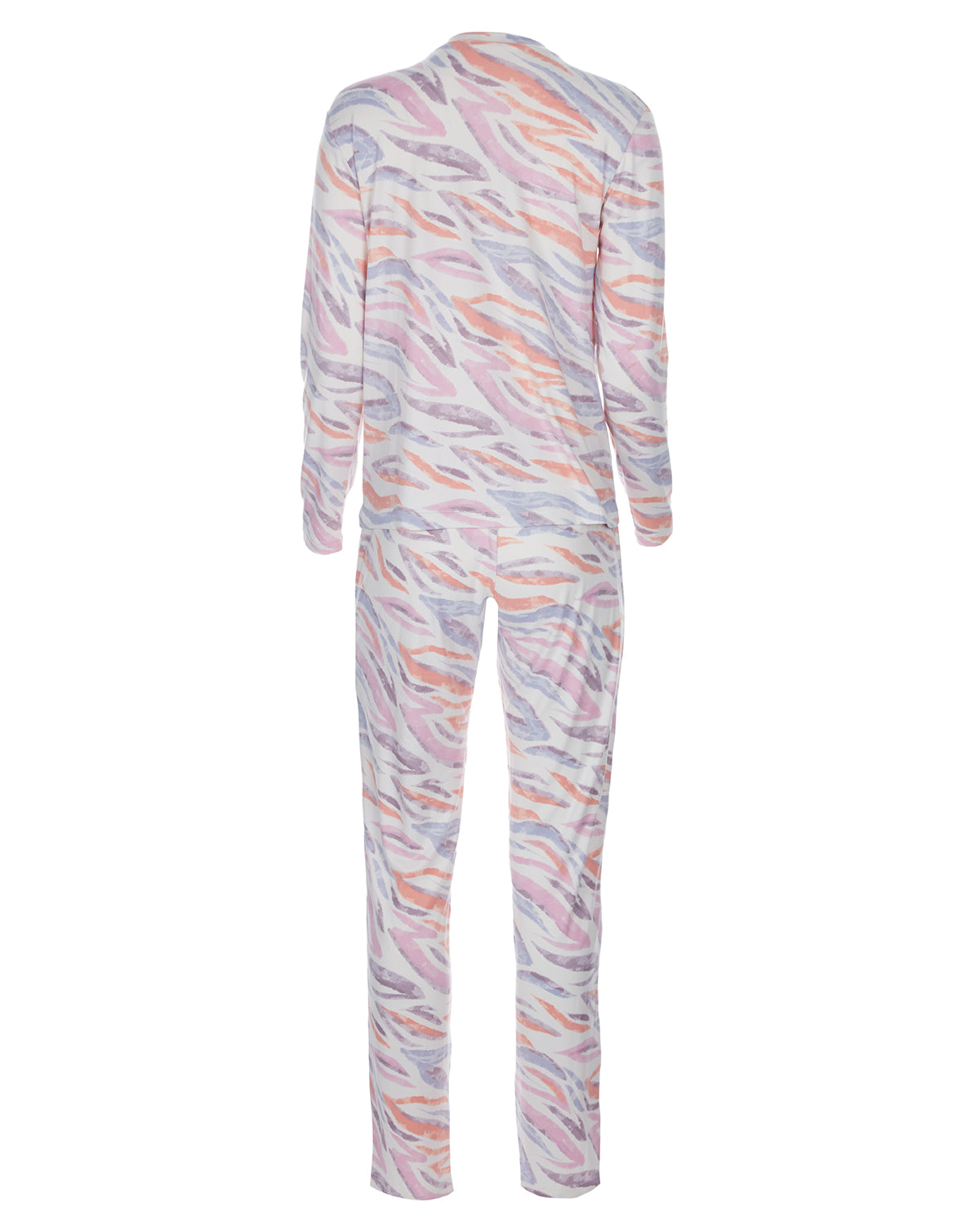 Women's Pastel Zebra Long Sleeve Pajama Set : Color: Multi
