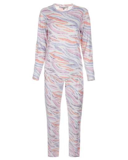 Women's Pastel Zebra Long Sleeve Pajama Set : Color: Multi