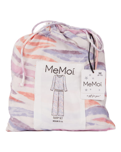 Women's Pastel Zebra Long Sleeve Pajama Set : Color: Multi