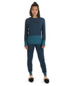 Women's 2 Piece Two Tone Blue and Gray Pajama Set : Color: Ocean Navy