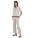 Women's Bamboo-Blend Spa Terry Matching Top and Pants Set : Color: Gray