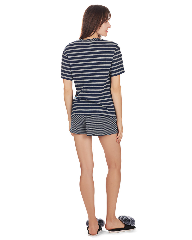 Women's Stripe Tee Cotton Blend Pajama Set