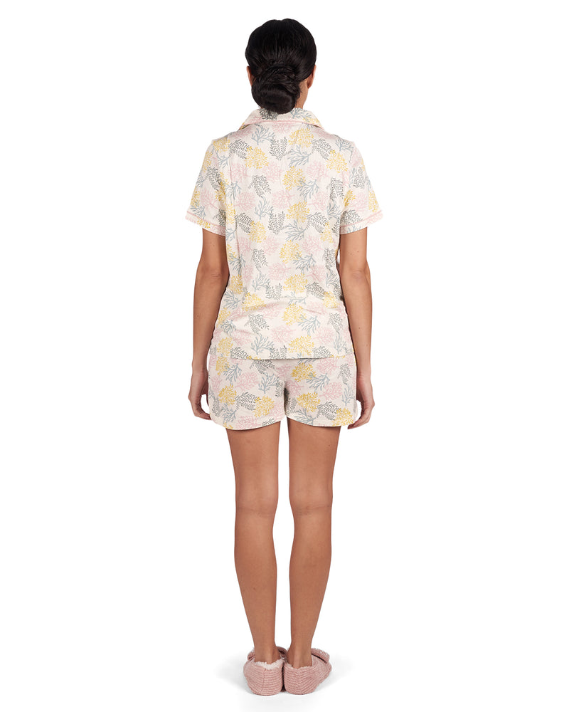 Women's Coral Reef Notch Collar Cotton Blend Pajama Set