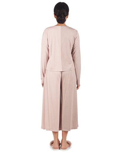 Women's Color Block Modal Button-Down Shirt and Capri Set : Color: Black-Charcoal