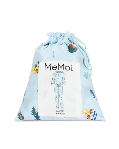 Women's Bear and Campfire Fun Two-Piece PJ Set in a Bag : Color: Sky Blue