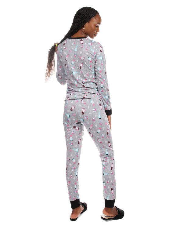 Women's Holiday Gnomes Two-Piece PJ Set in a Bag