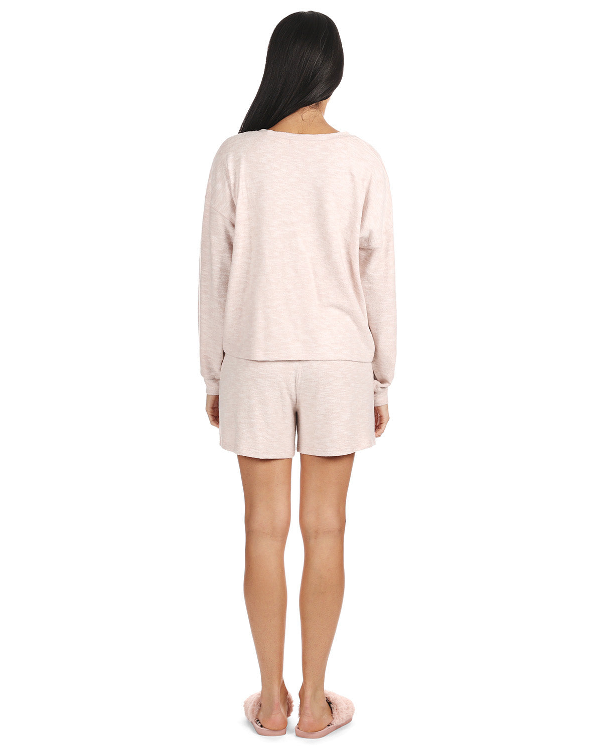 Women's Hacci Matching Short and Long Sleeve Pajama Set : Color: Blush