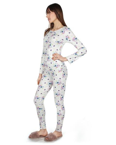 Women's Scalloped Edge Floral Two-Piece PJ Set