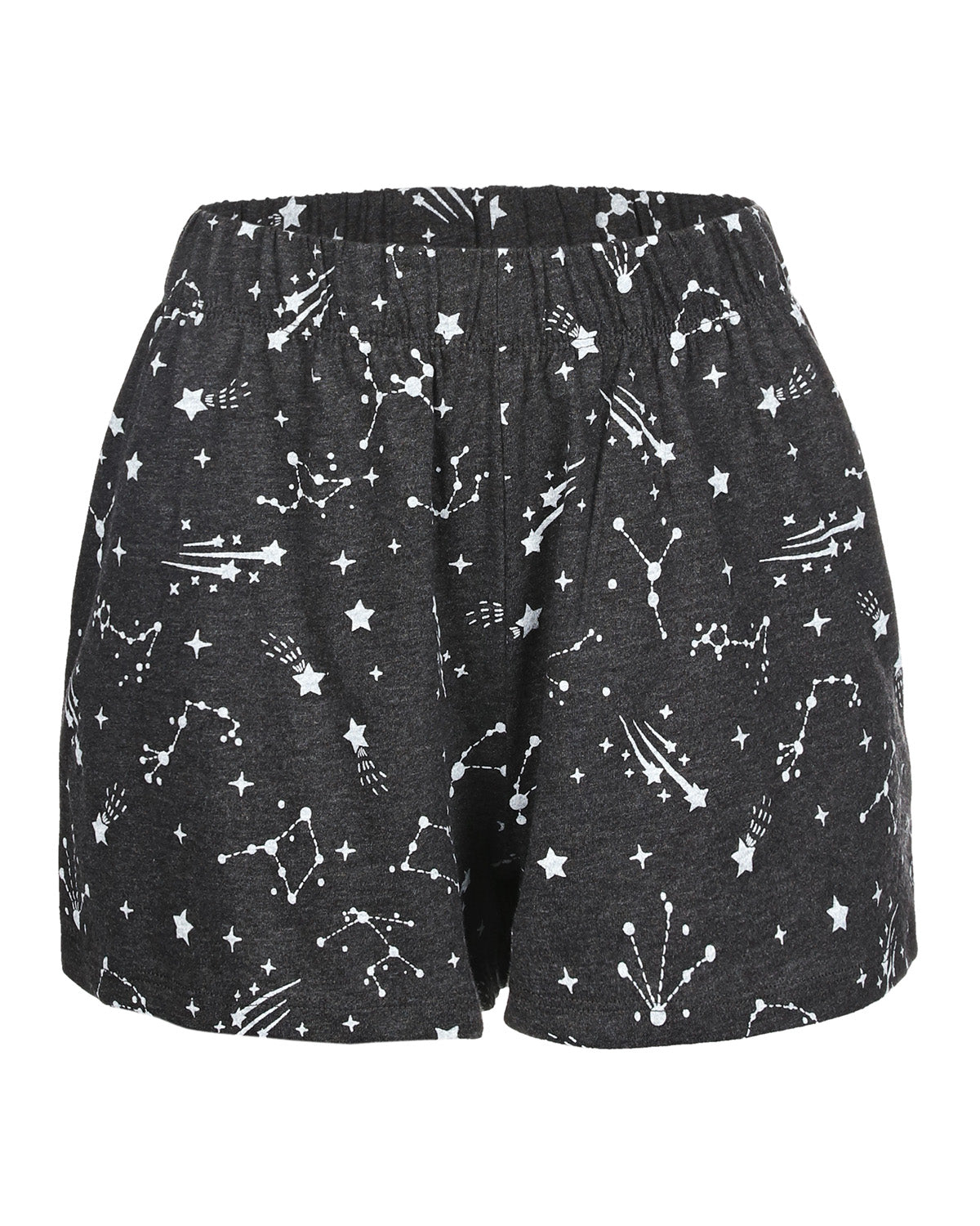 Women’s Aquarius Zodiac Sign PJ Short Set : Color: Med Gray Heather