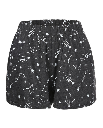Women’s Aquarius Zodiac Sign PJ Short Set : Color: Med Gray Heather