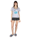 Women's Pisces Zodiac Sign PJ Short Set : Color: Med Gray Heather