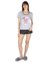 Women's Gemini Zodiac Sign PJ Short Set : Color: Med Gray Heather