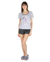 Women's Libra Zodiac Sign PJ Short Set : Color: Med Gray Heather