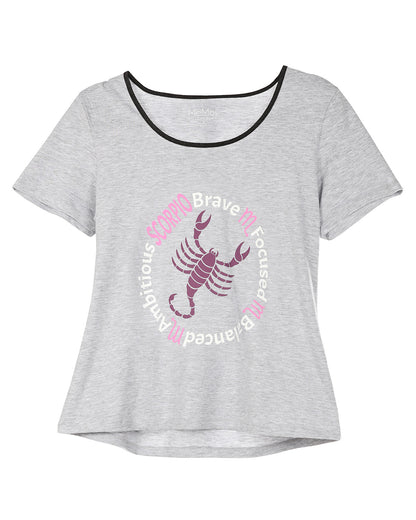 Women's Scorpio Zodiac Sign PJ Short Set : Color: Med Gray Heather