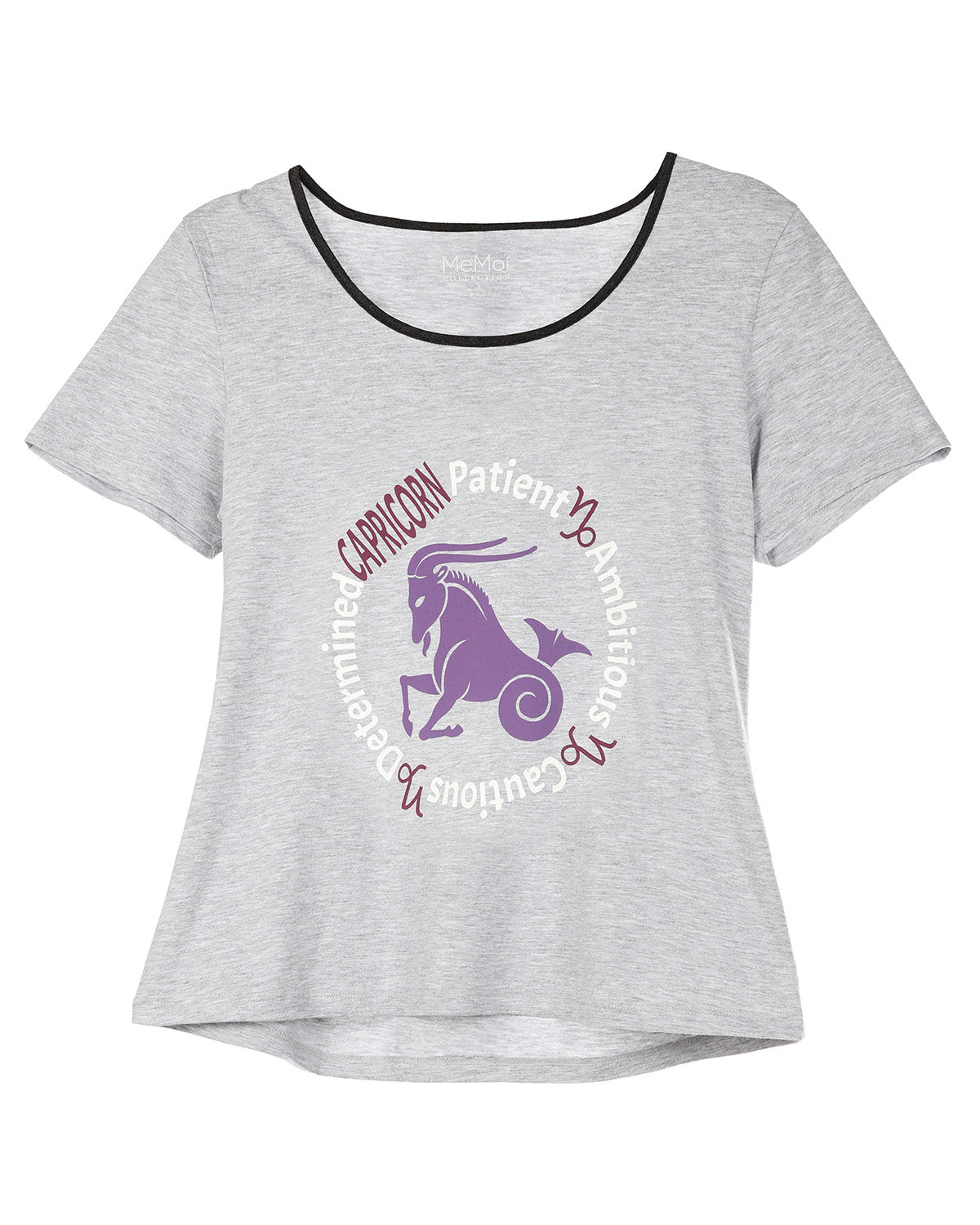 Women’s Capricorn Zodiac Sign PJ Short Set : Color: Med Gray Heather