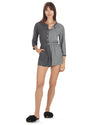 Women's Split Two Tone Modal Fitted Shorts Style Romper : Color: Gray Heather