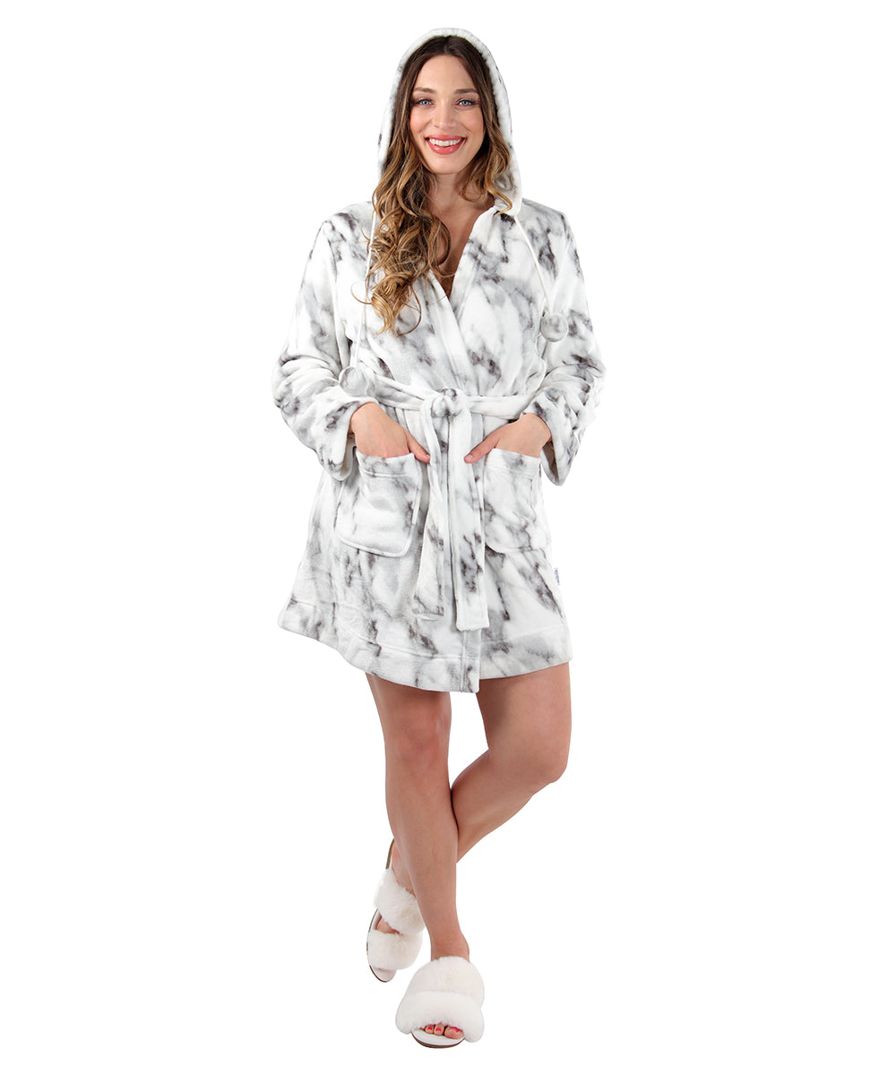 Black Gold Cracked Marble Women's Robe main image 1