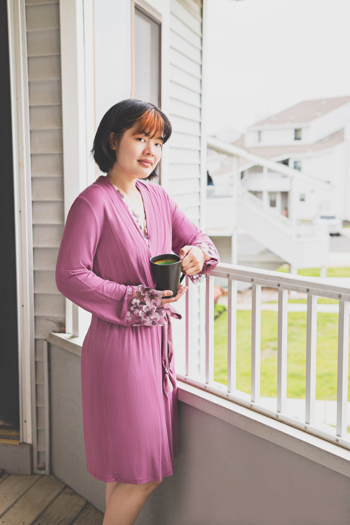 Women's Enchanted Romance Floral Accent Embroidered Robe : Color: Tulipwood